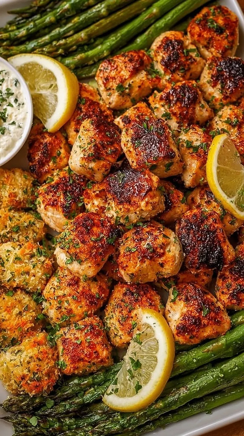 Golden brown crispy baked chicken bites on a parchment-lined tray