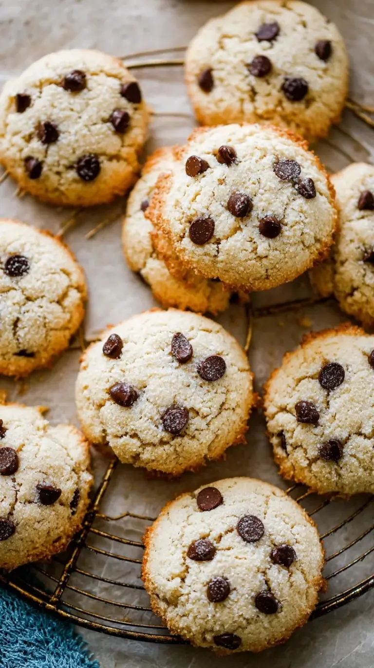 A plate of soft, golden-edged cottage cheese cookies on a white linen napkin.