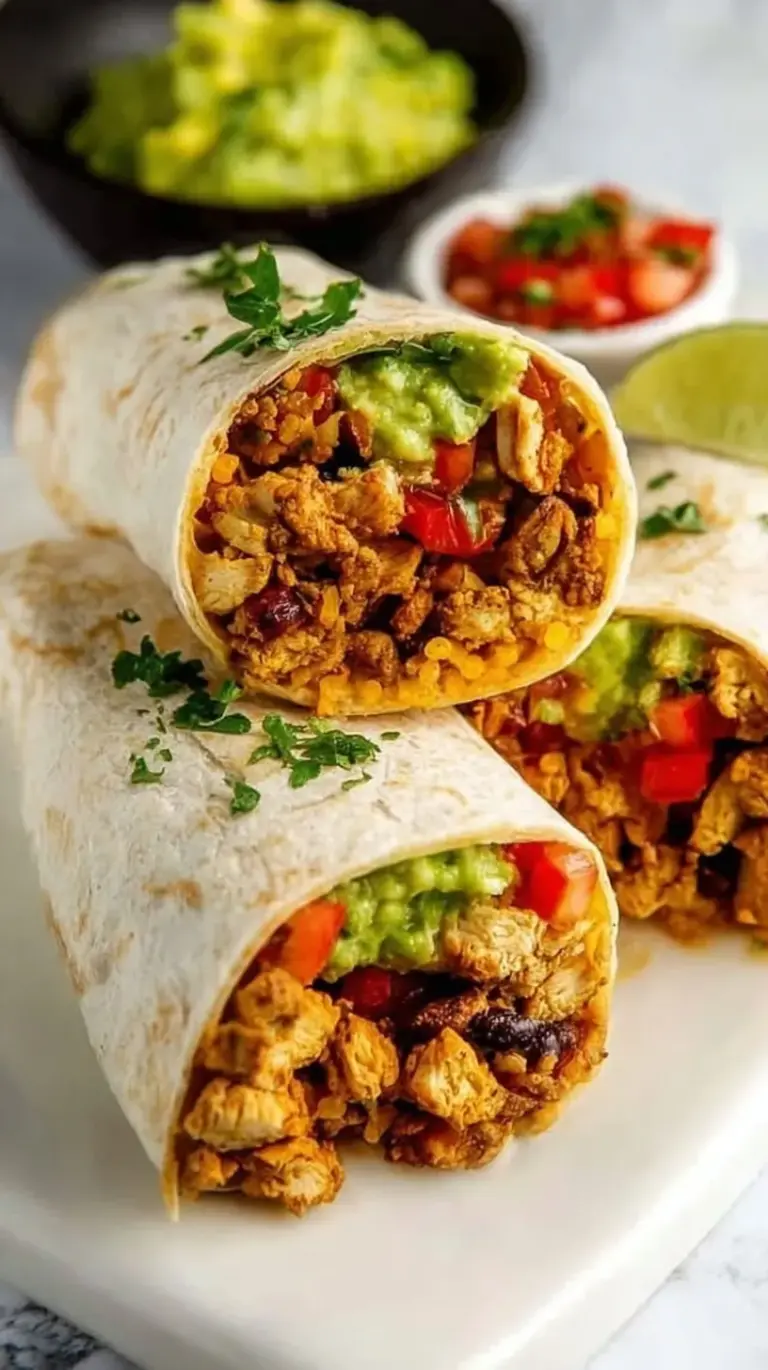 Golden brown toasted chicken burritos on a white plate with fresh salsa