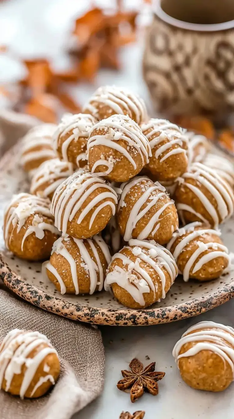 A tray of smooth gingerbread protein balls dusted with cinnamon on parchment paper