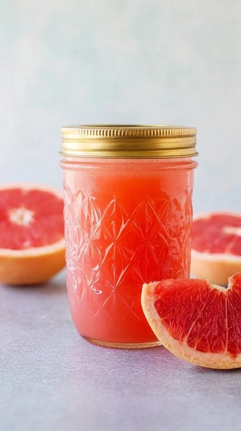 A tall glass of pink grapefruit apple cider vinegar drink with ice and a cinnamon dusting
