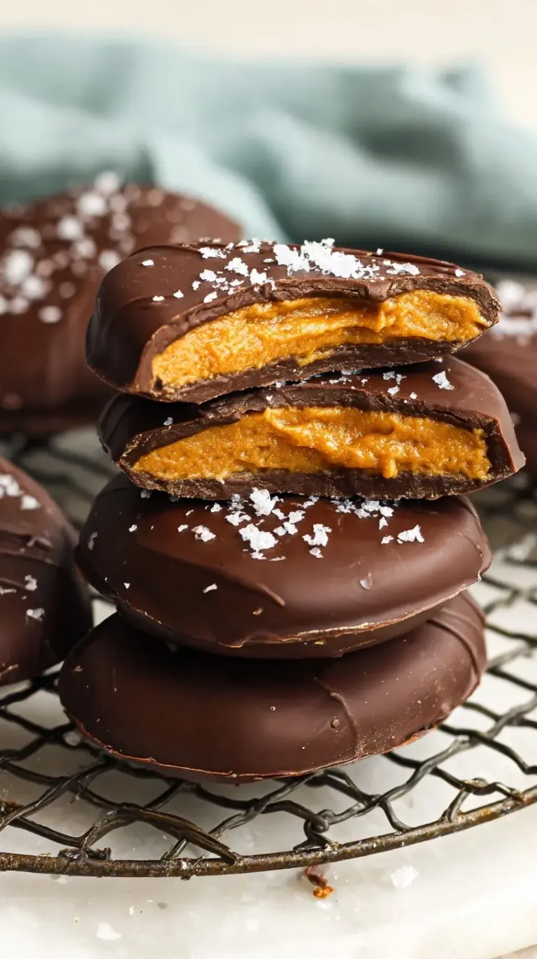 A plate of homemade chocolate covered peanut butter eggs with a smooth dark chocolate coating.