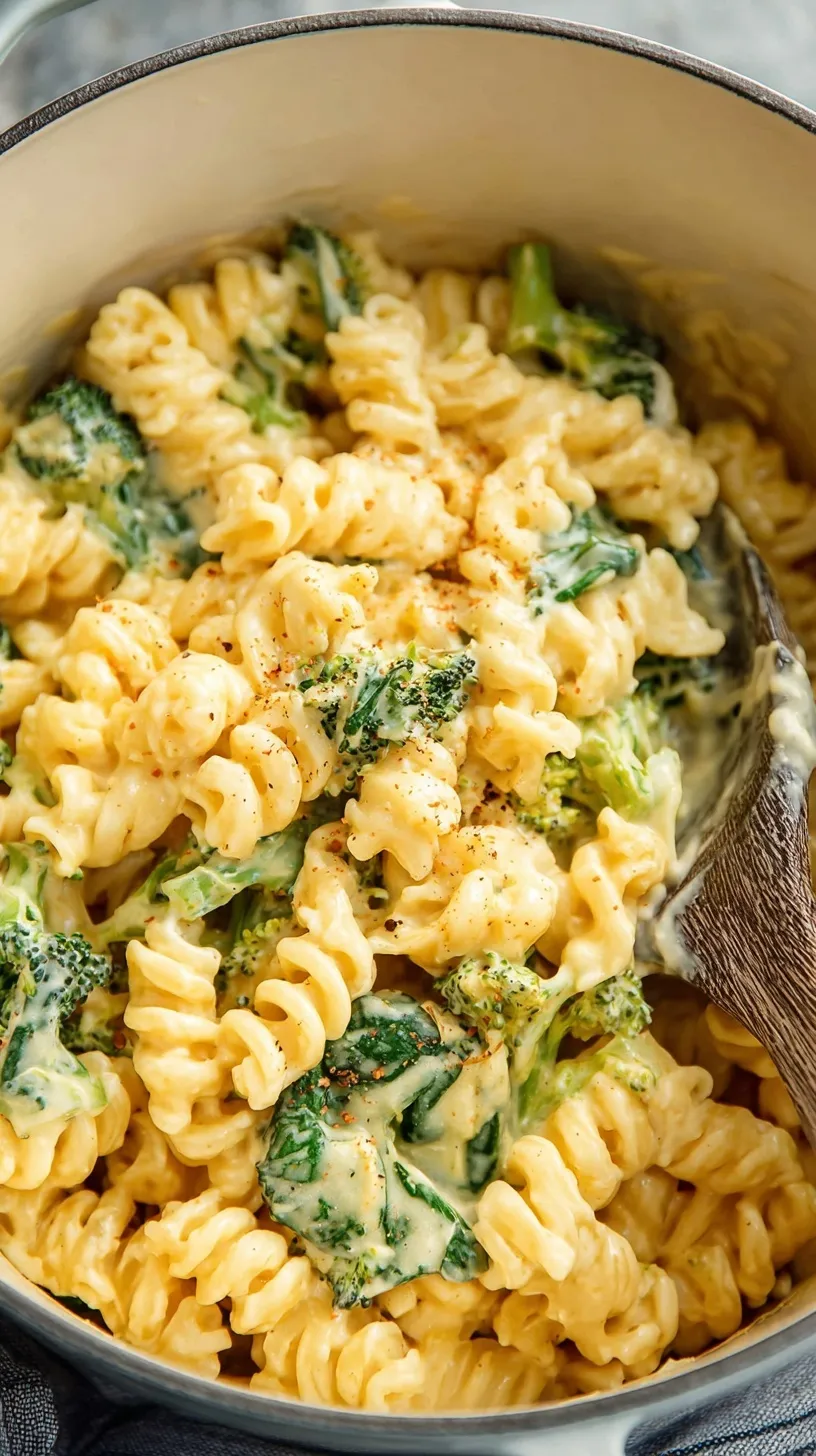 A bowl of creamy whole wheat macaroni and cheese with a golden cauliflower sauce