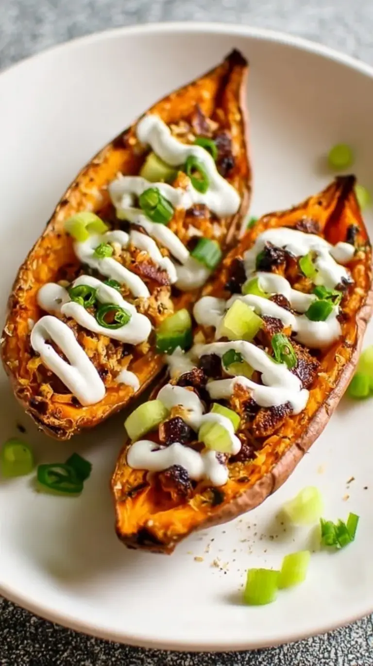 Crispy roasted sweet potato skins topped with black beans, melted cheese, and fresh cilantro
