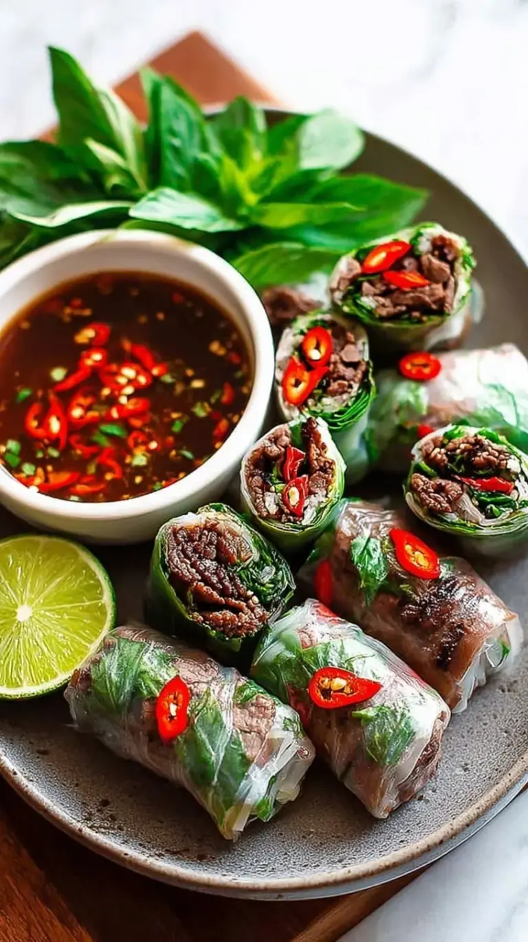 Savory Thai basil beef served in fresh, crisp green lettuce leaves on a modern plate.