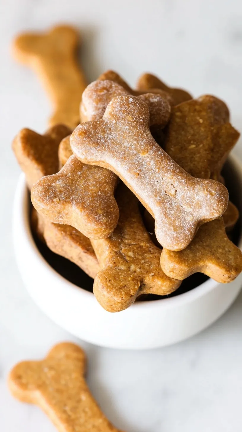 Bone-shaped peanut butter dog treats on a cooling rack