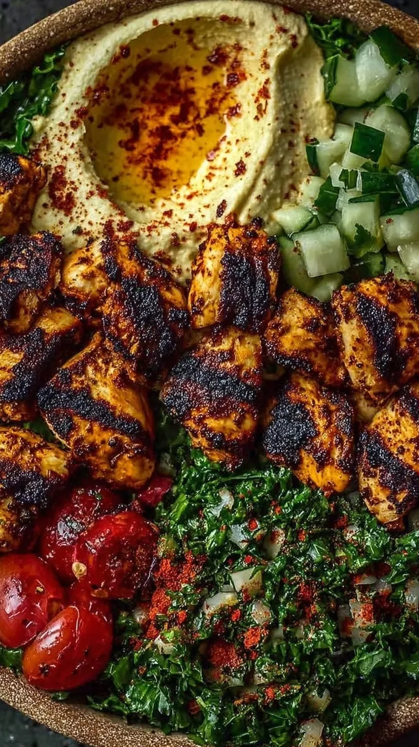 Grilled lemon chili chicken strips served over cilantro lime rice with corn and black beans in a white bowl