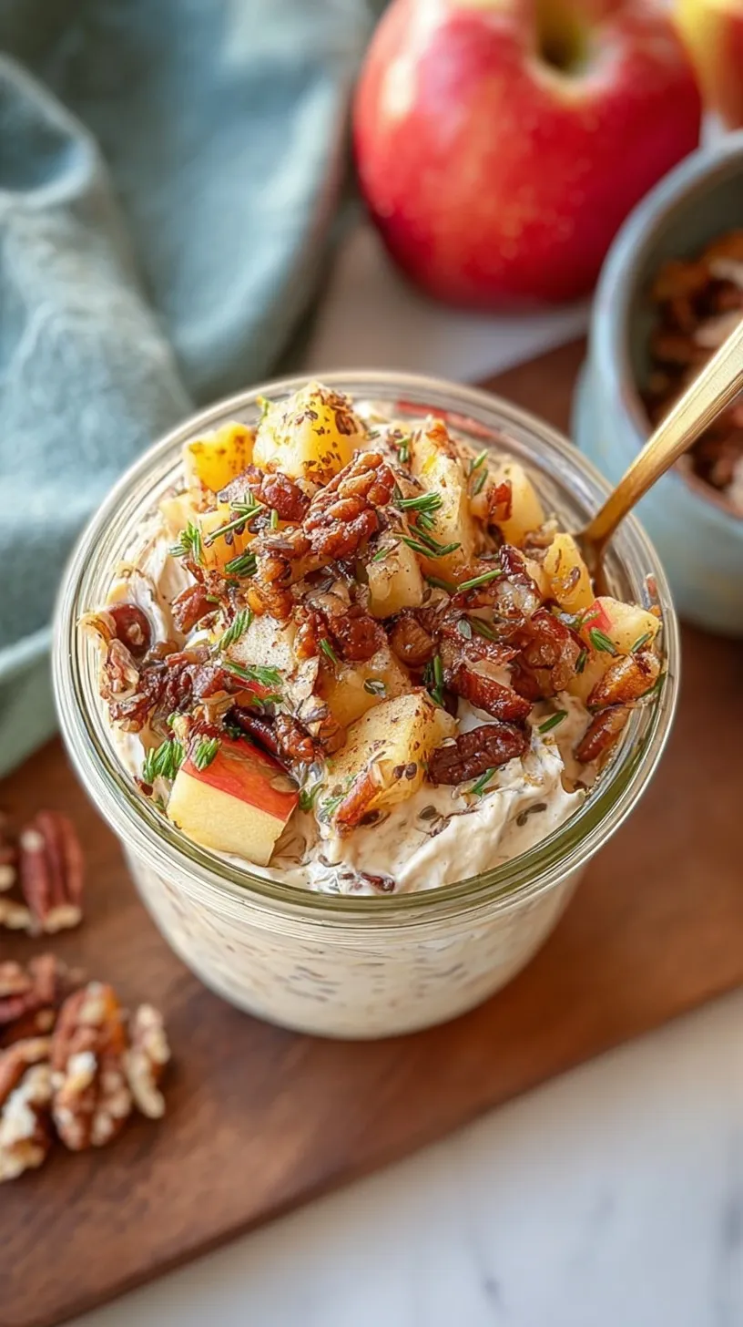 A glass bowl filled with diced Honeycrisp apples coated in creamy Greek yogurt and drizzled with warm peanut butter.
